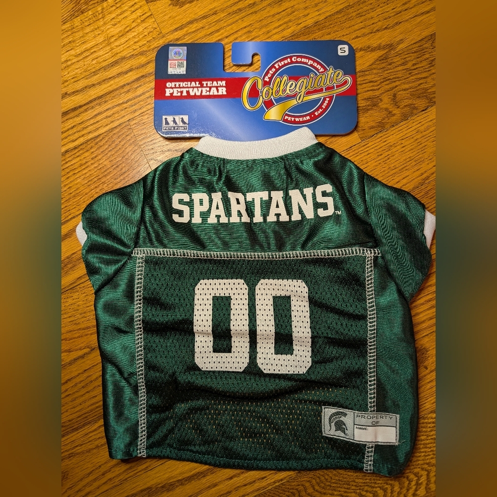 Pets First Spartans Dog Jersey - Green and White